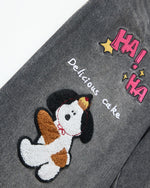 Cartoon washed straight jeans