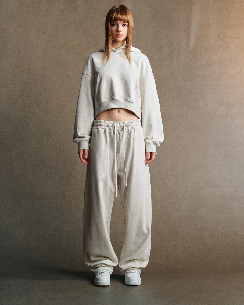 445g Cropped hooded sweatshirt
