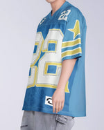 Retro sports style V-neck short sleeves