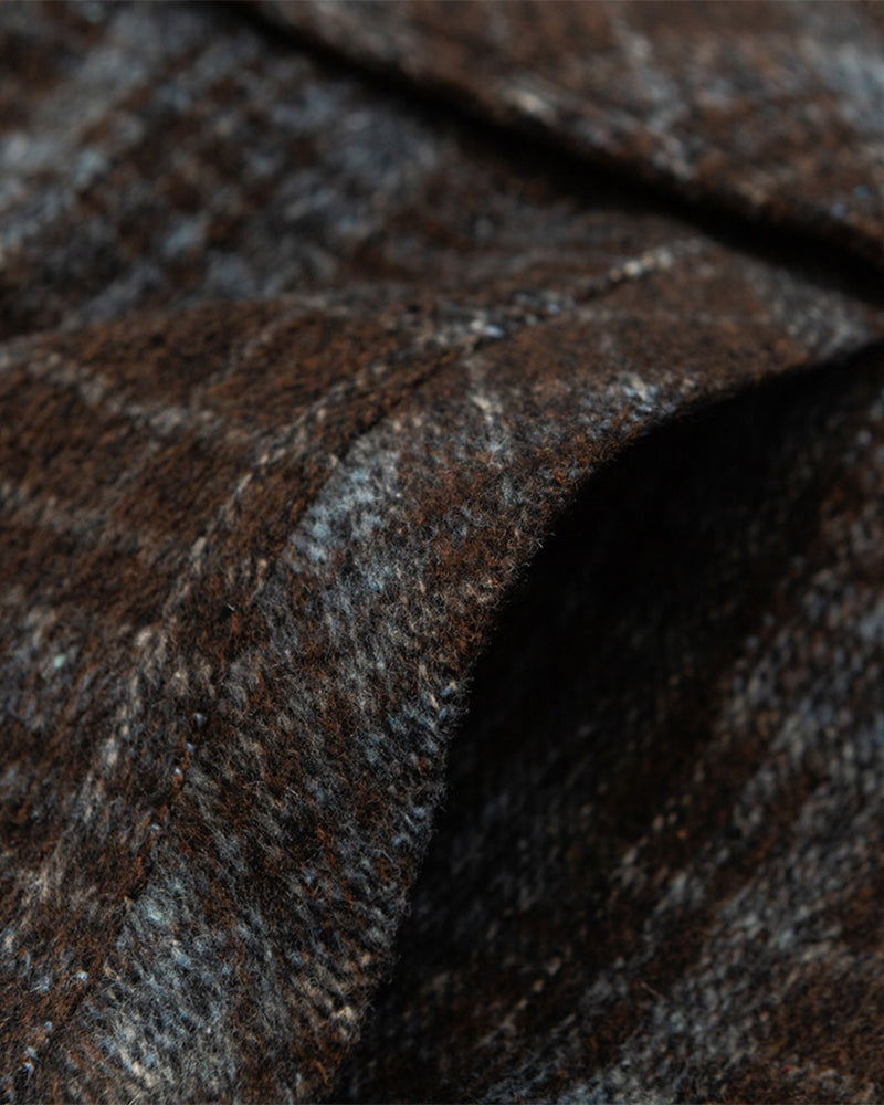 レトロなパッチワークチェック柄ワークジャケット