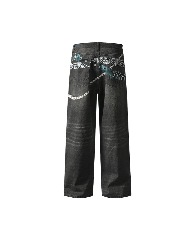 Designer straight jeans