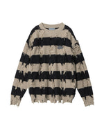 フリンジストライプセーター