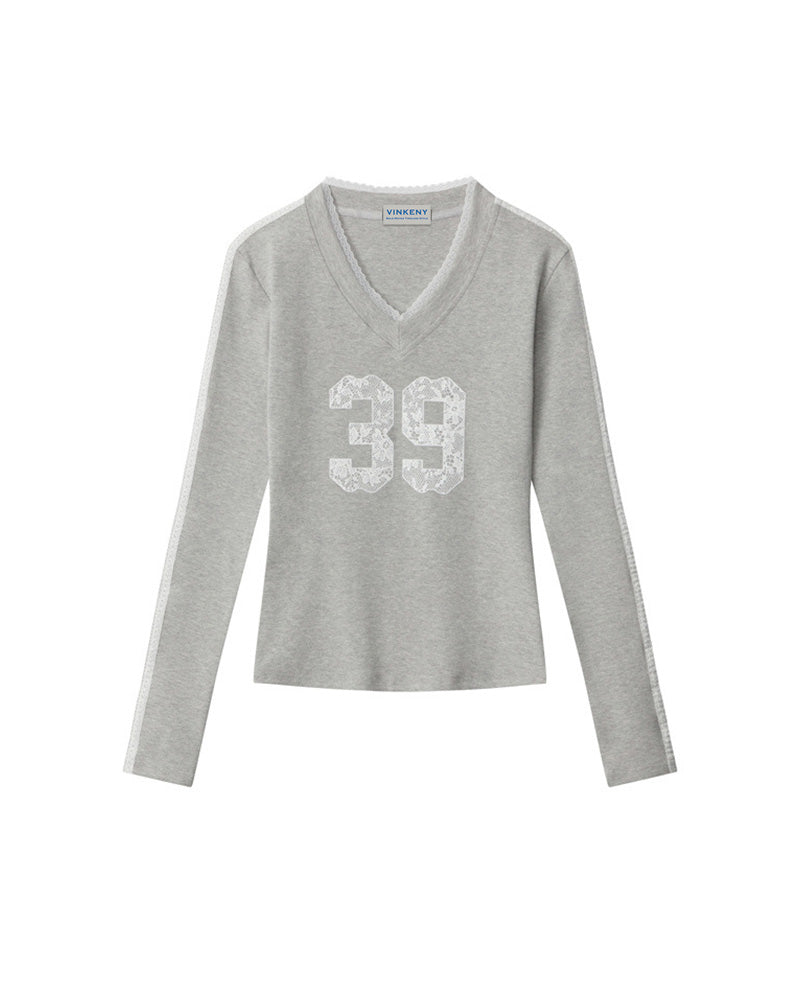 レースパネルの長袖