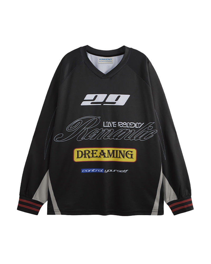 レトロなデジタルスポーツスタイルの長袖