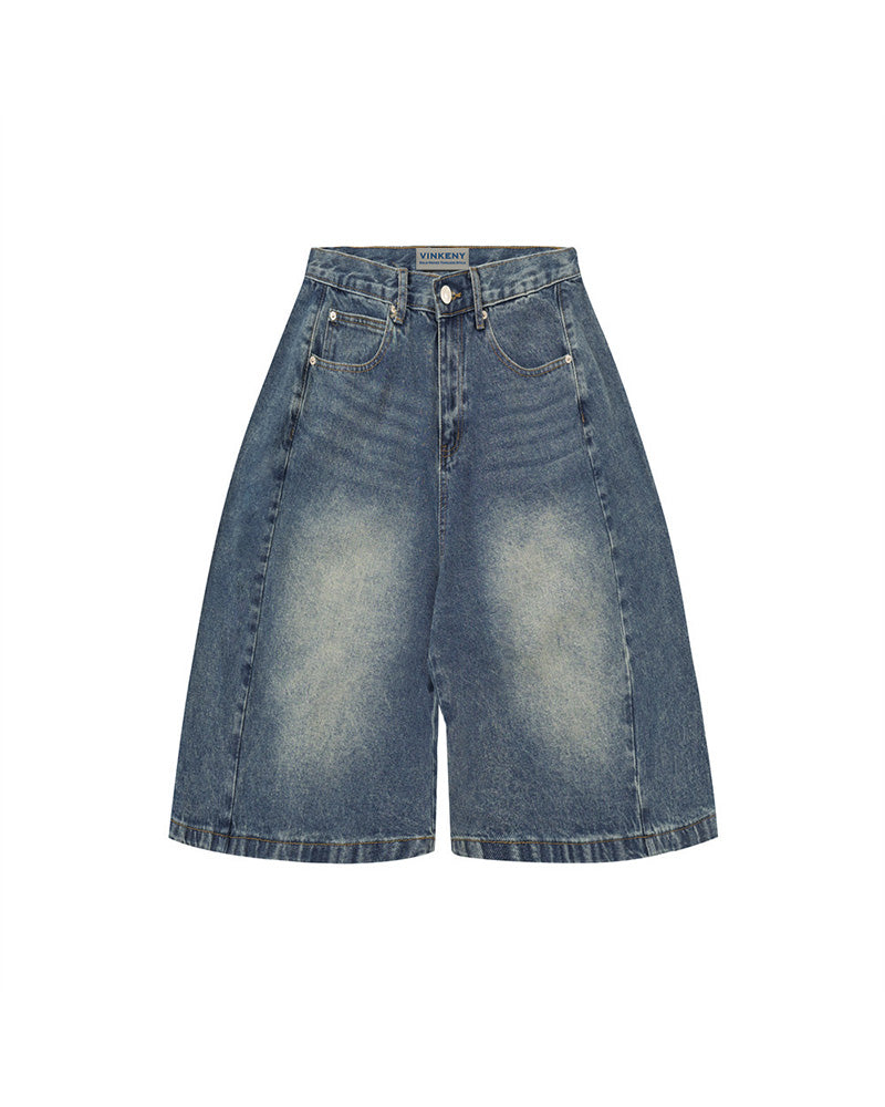 カジュアルなステッチストレートショートパンツ