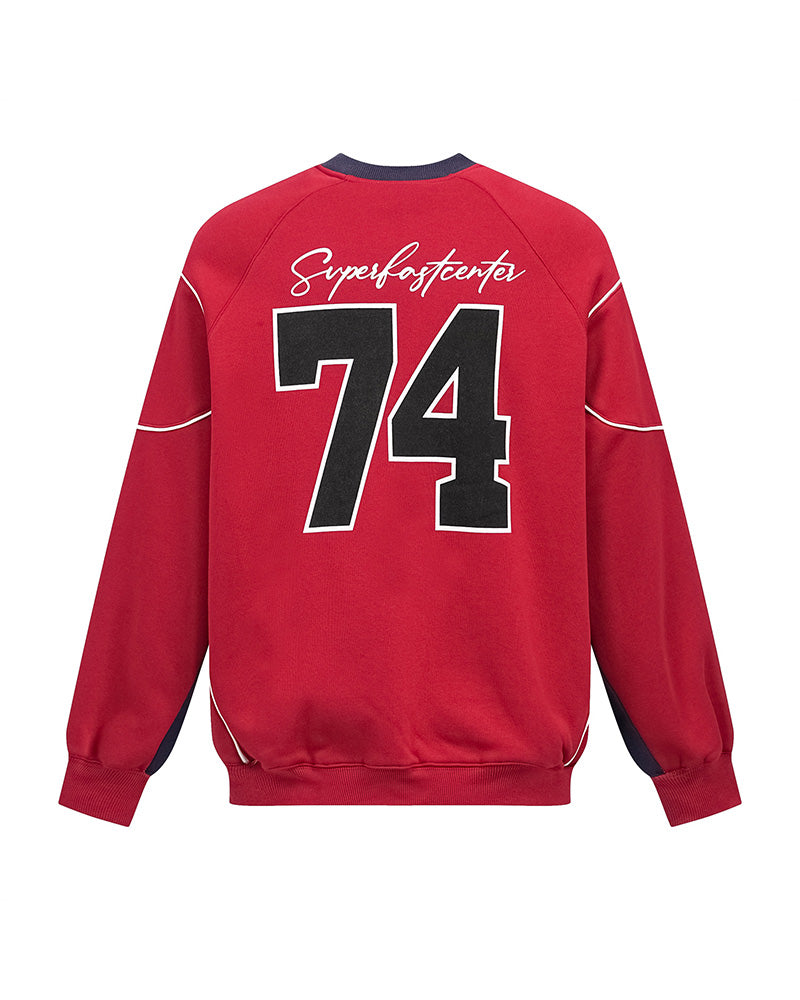 コントラストカラーのレタリングスウェットシャツ