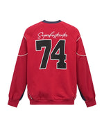 コントラストカラーのレタリングスウェットシャツ