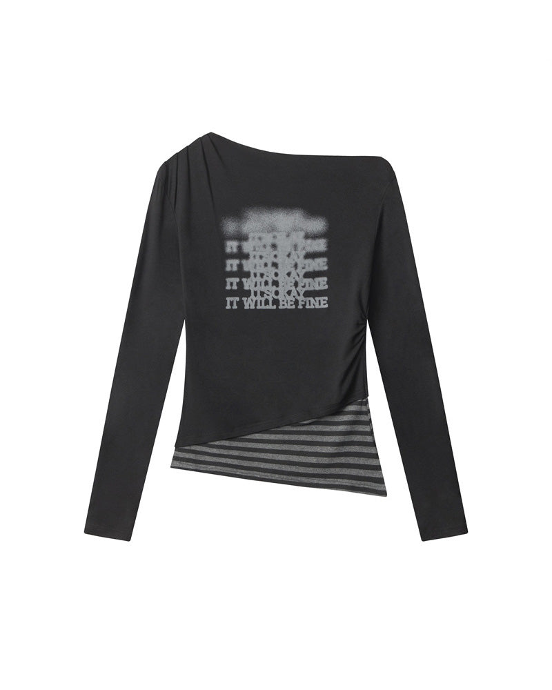 Long sleeves with off-shoulder pattern