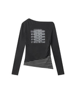 Long sleeves with off-shoulder pattern