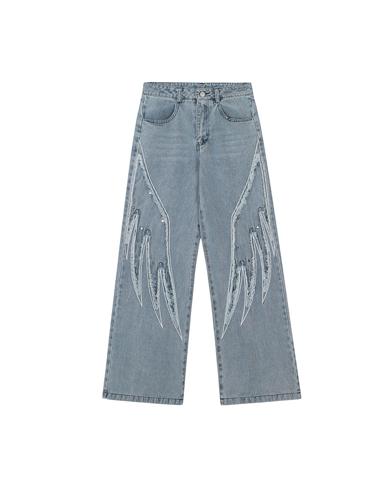 Loose washed jeans