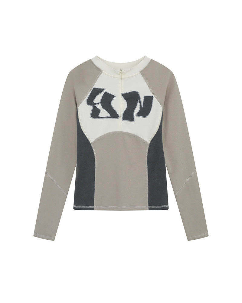 カラーブロックの長袖