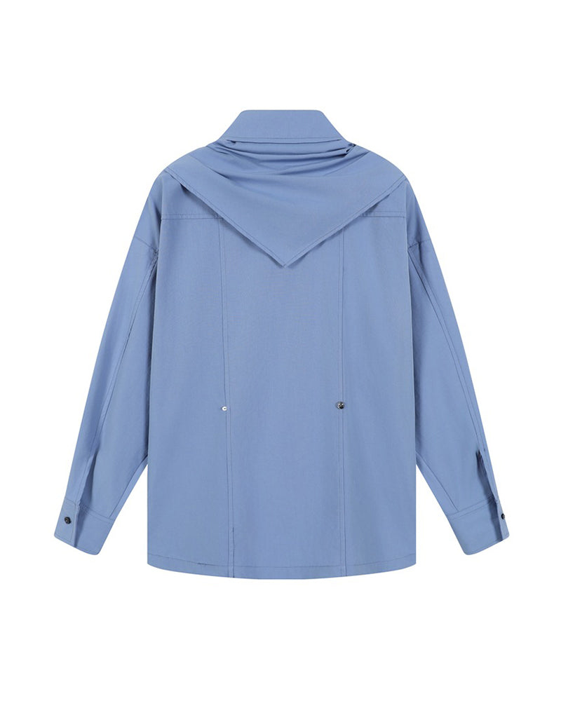 Shawl-Collar Long-Sleeve Shirt