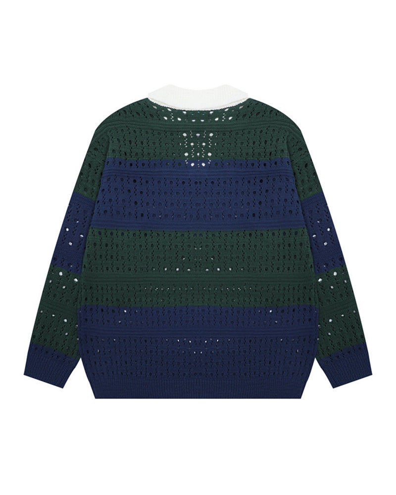 透かしプリントセーター