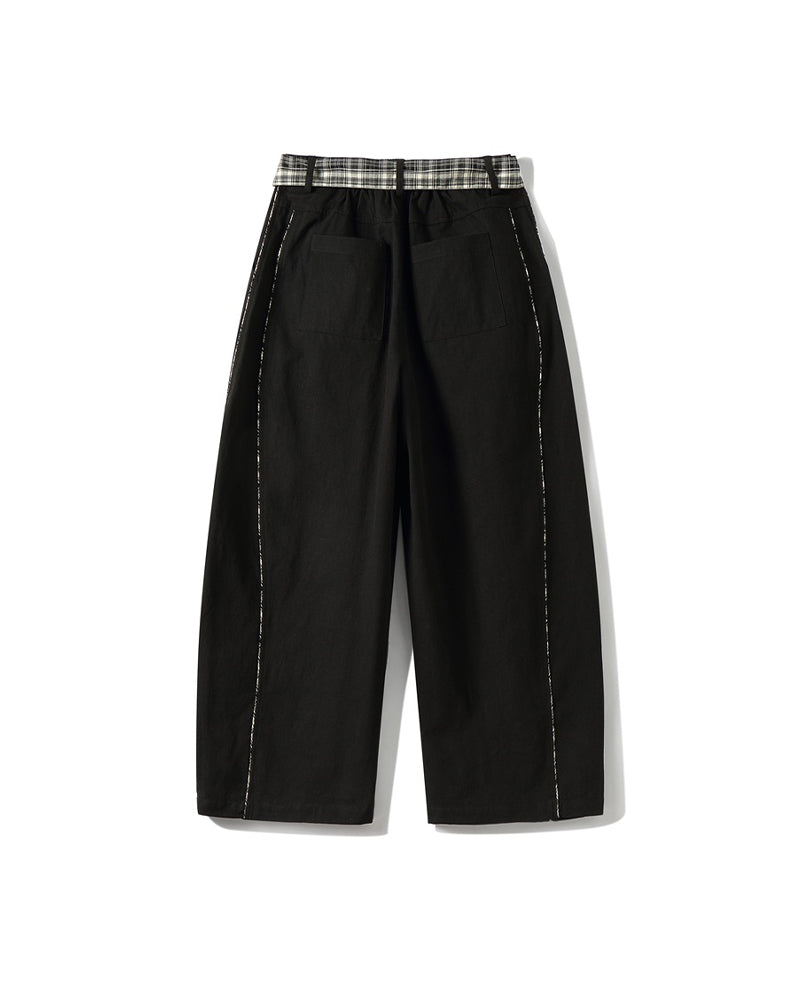 Checked Trousers with Belt