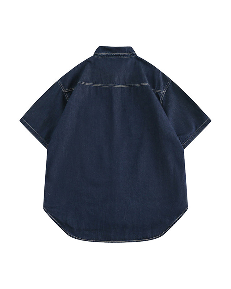 無地半袖ポケットシャツ