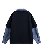 フェイクツーピース スプライス スウェットシャツ