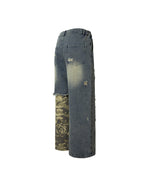 Camouflage patchwork jeans