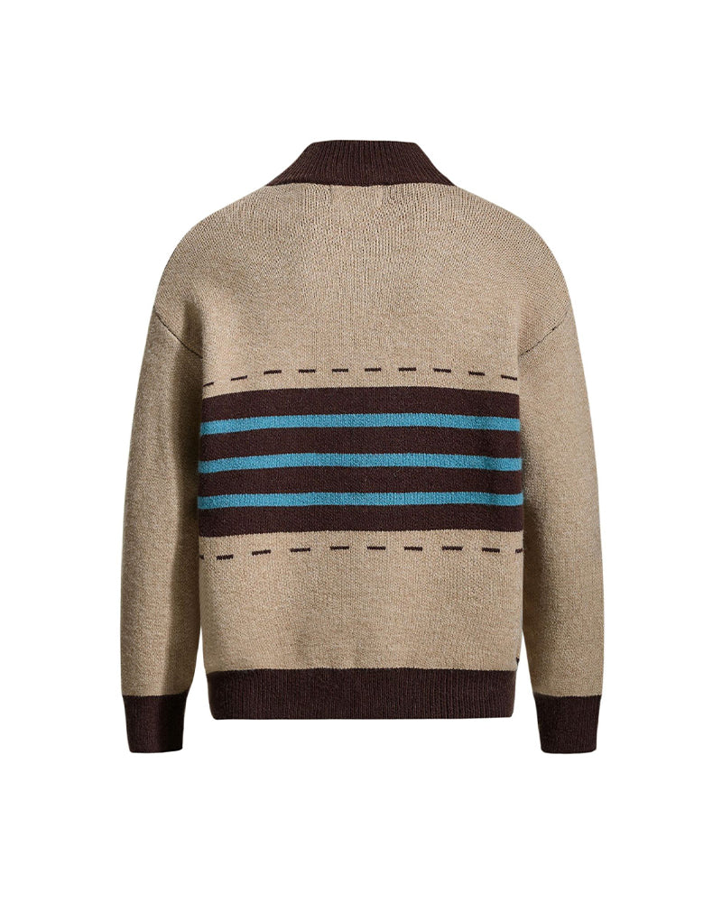 レトロなストライプのパッチワークジャケット