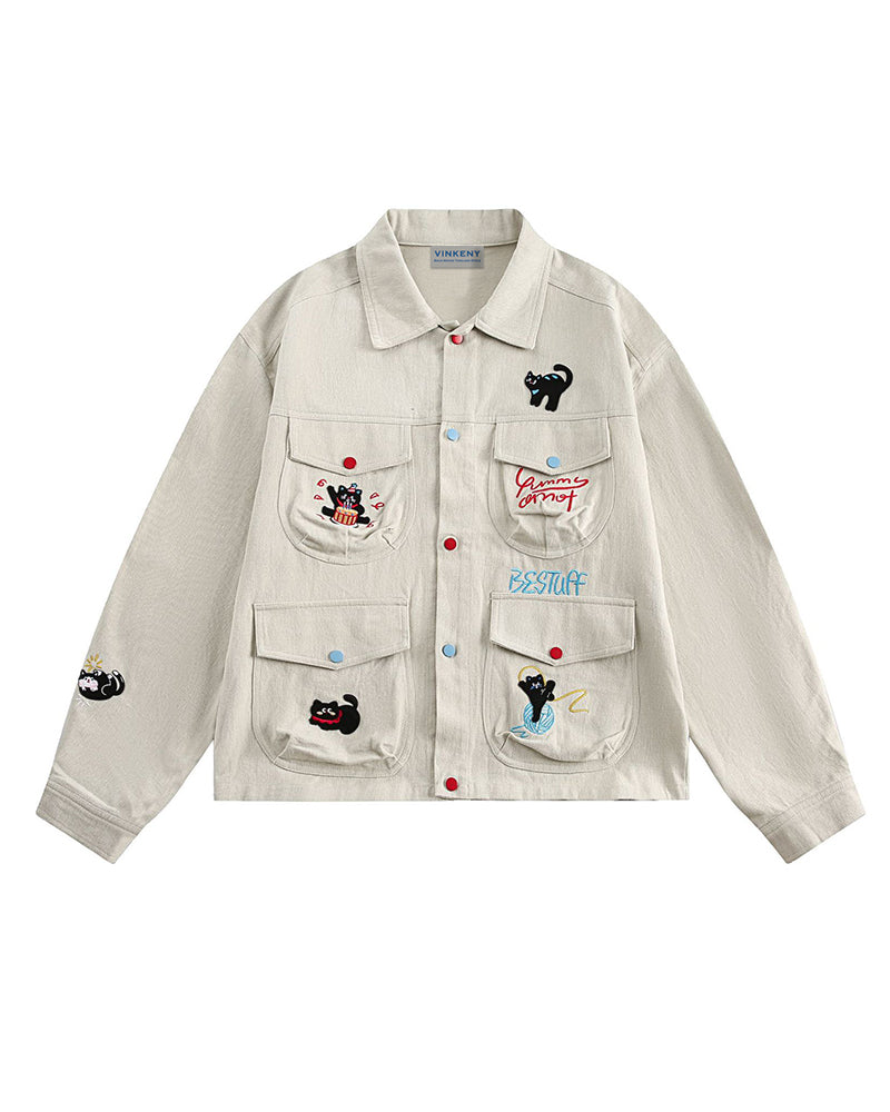 おもしろ猫のワークジャケット