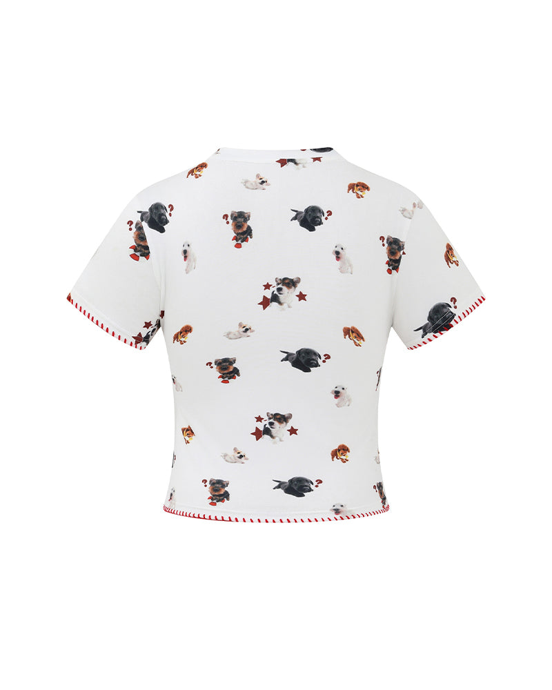 Fun pattern short sleeves