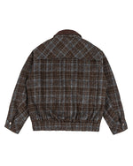 レトロなパッチワークチェック柄ワークジャケット