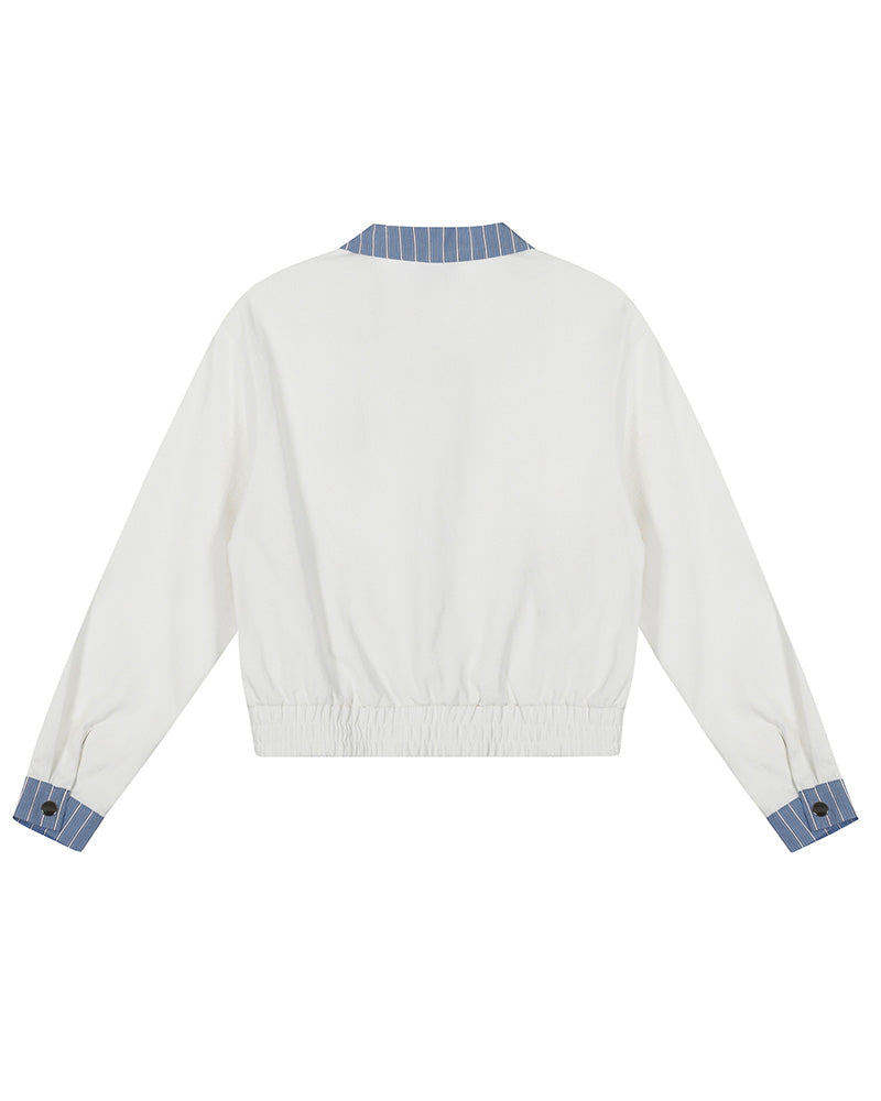 刺繍パッチワークショートジャケット