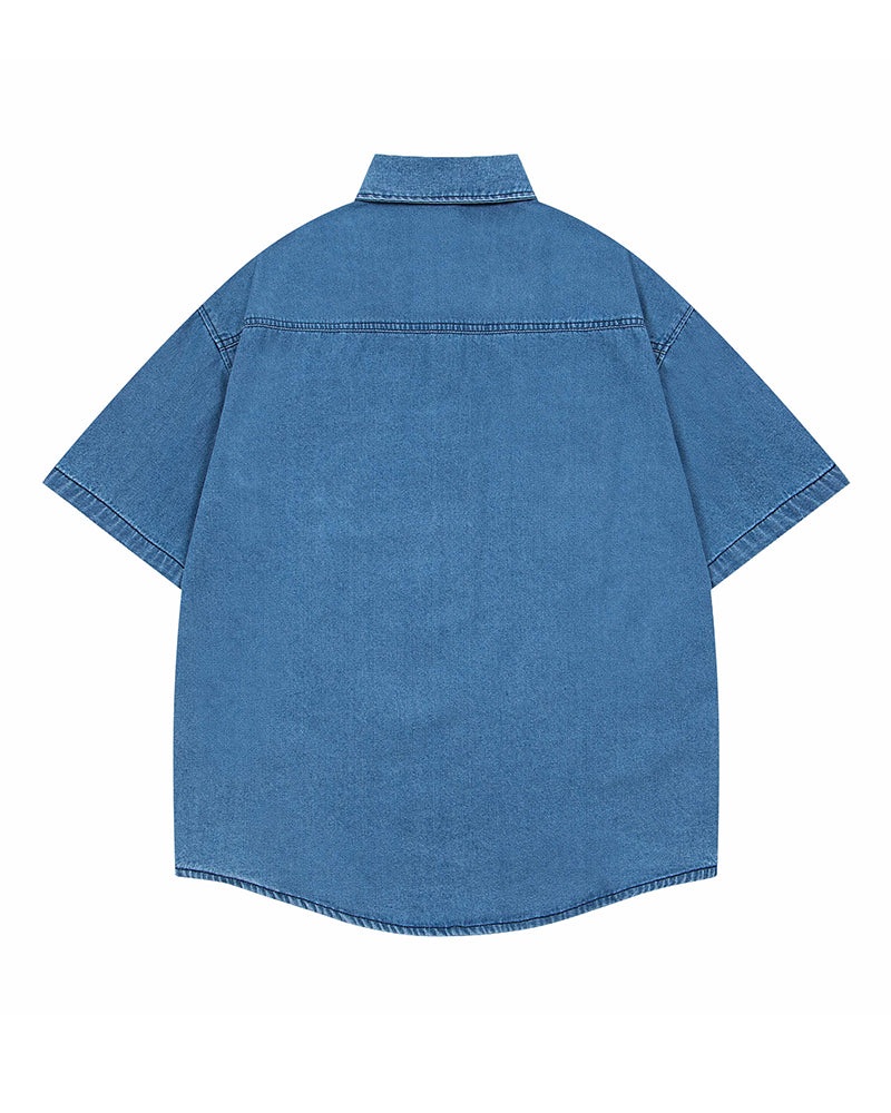 面白い漫画の刺繍シャツ