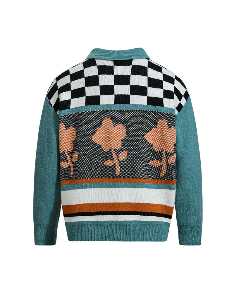 花柄ジャカードセーター