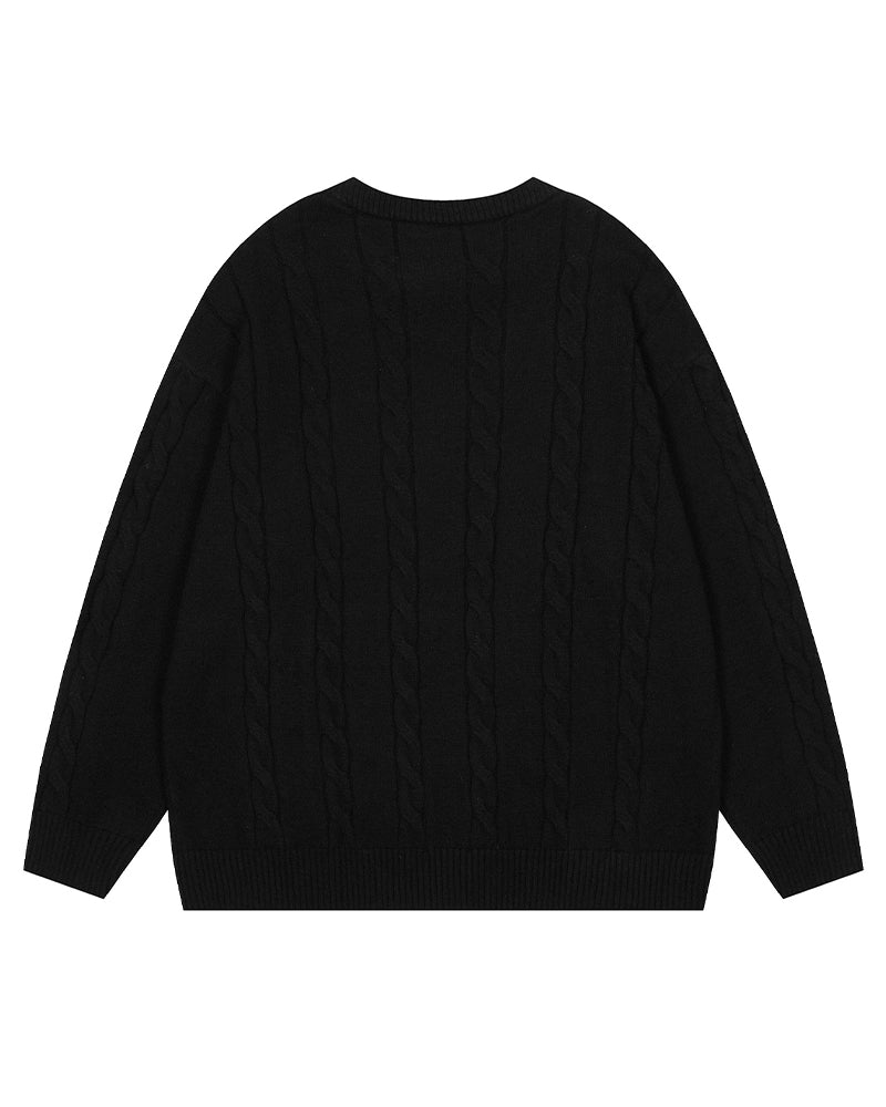 Fun pattern pullover sweater