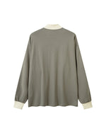 패치워크 레터 프린트 스탠드 칼라 스웨트셔츠