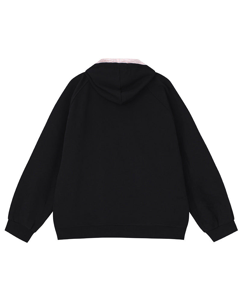 楽しいフード付きスウェットシャツジャケット