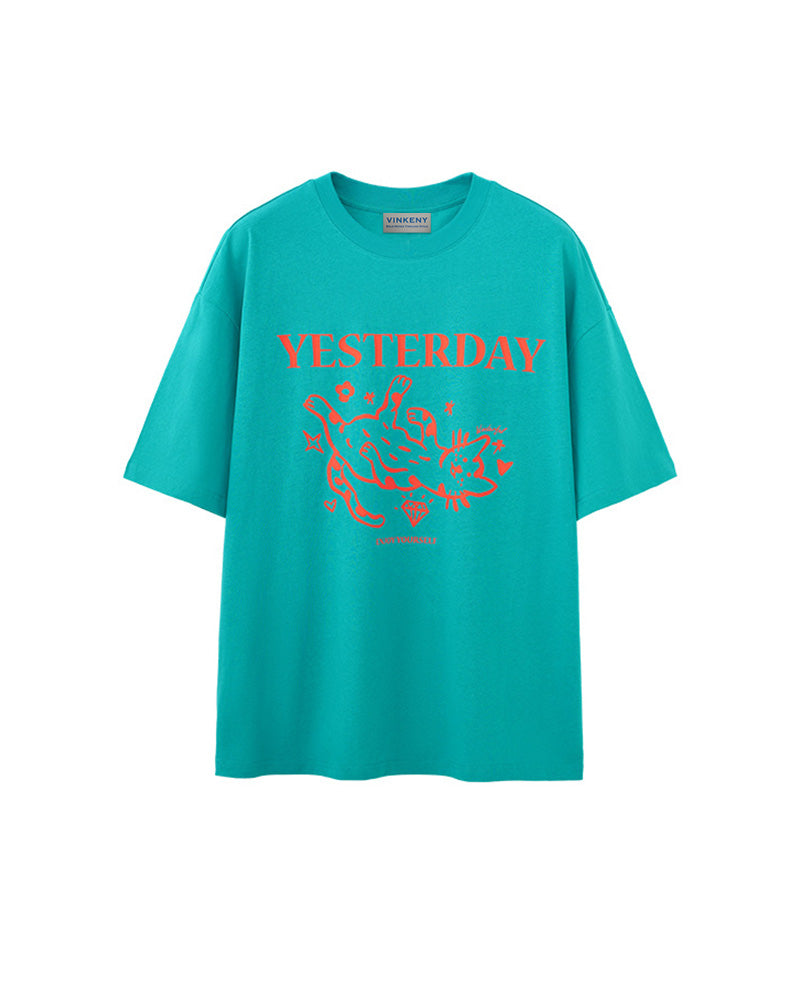 コントラストカラーの猫の半袖