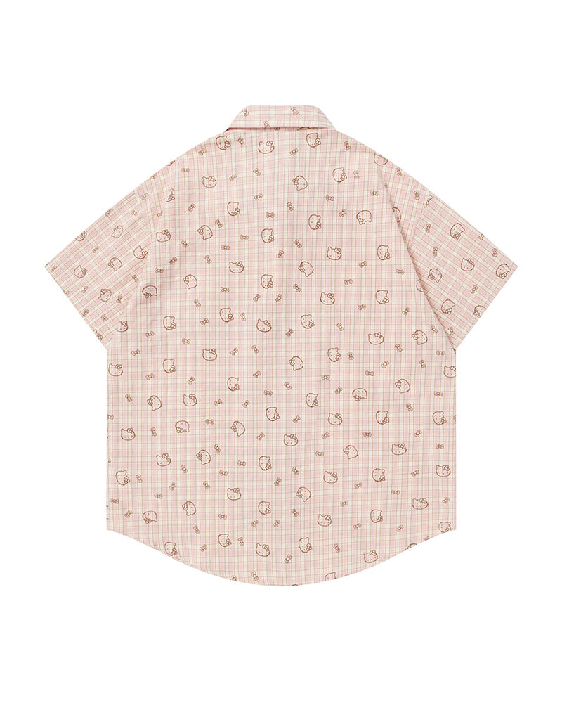 Short-sleeve plaid shirt