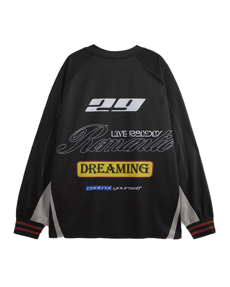 レトロなデジタルスポーツスタイルの長袖