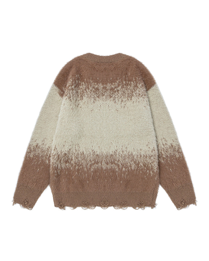 グラデーションクルーネックセーター