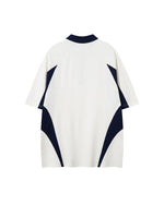 Contrast print lapel short sleeves