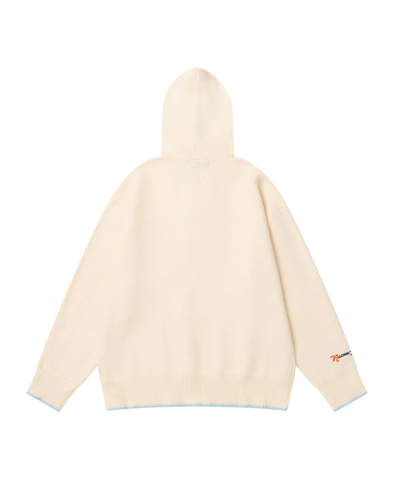 embroidered hooded sweater