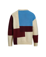 コントラスト刺繍セーター