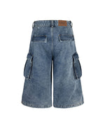 レトロシンプルデニムショートパンツ