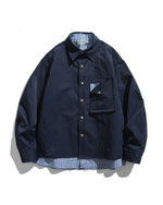 Faux two-piece long-sleeved shirt