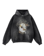 ダメージ加工のフード付きスウェットシャツ