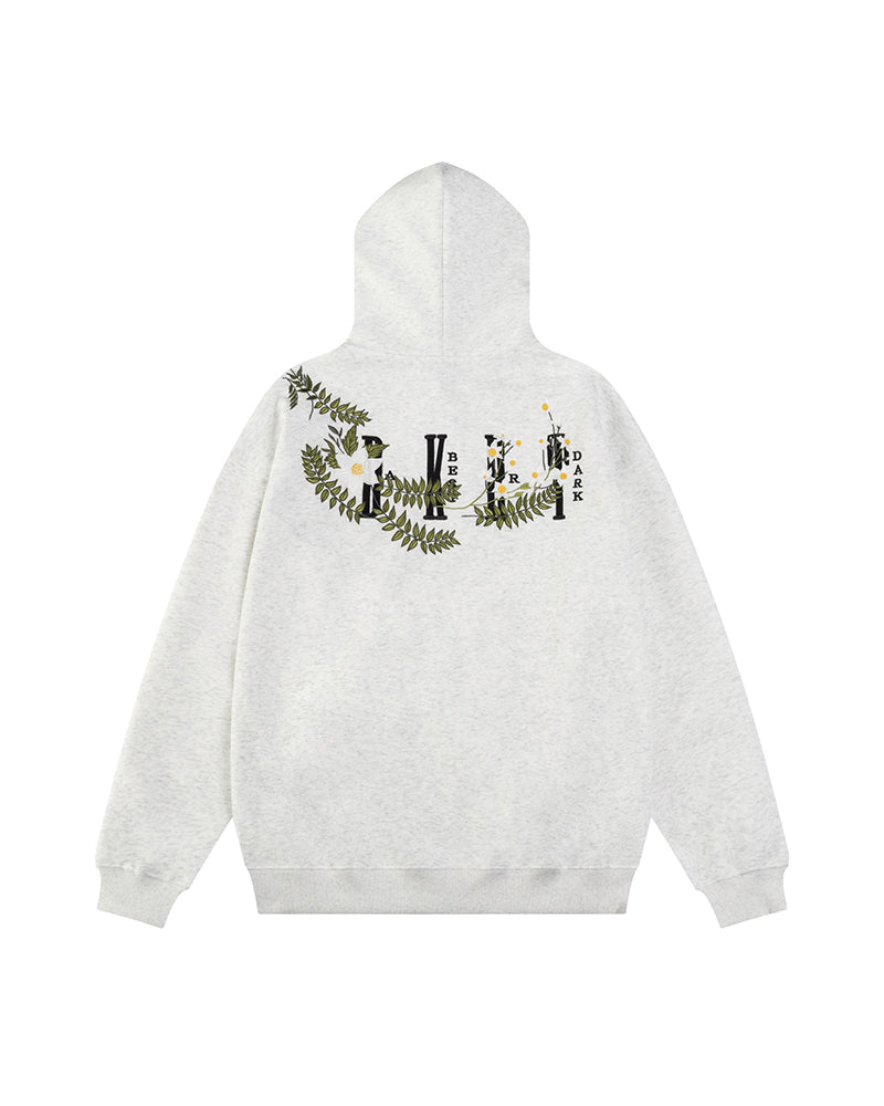 Floral pattern hooded sweatshirt