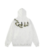 Floral pattern hooded sweatshirt