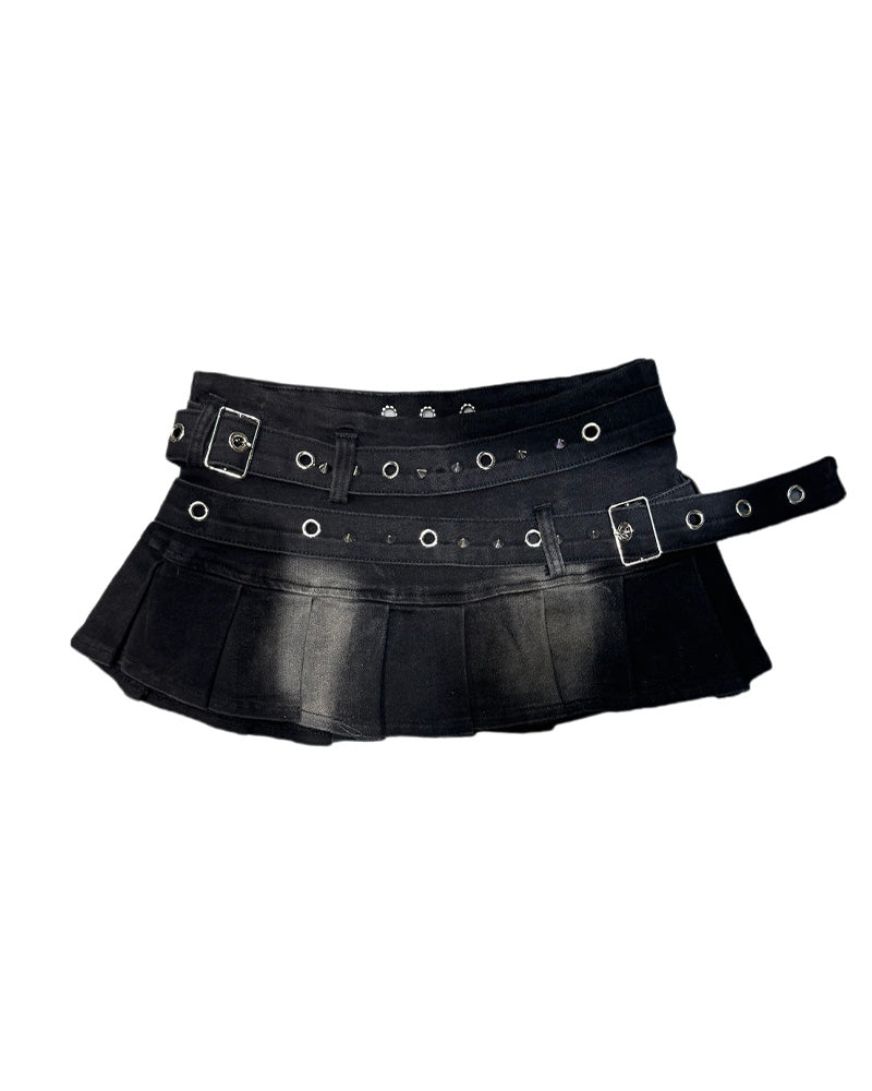 빈티지 리벳 데님 스커트