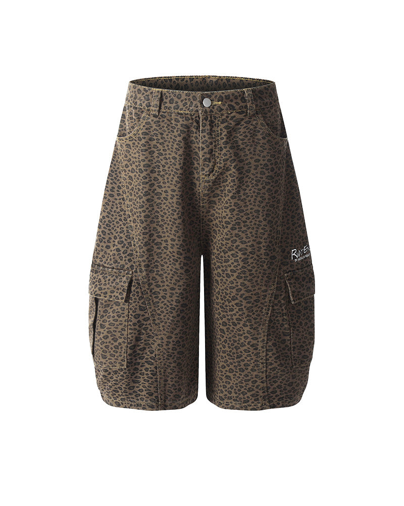 ヴィンテージ ルーズ レオパード ショートパンツ