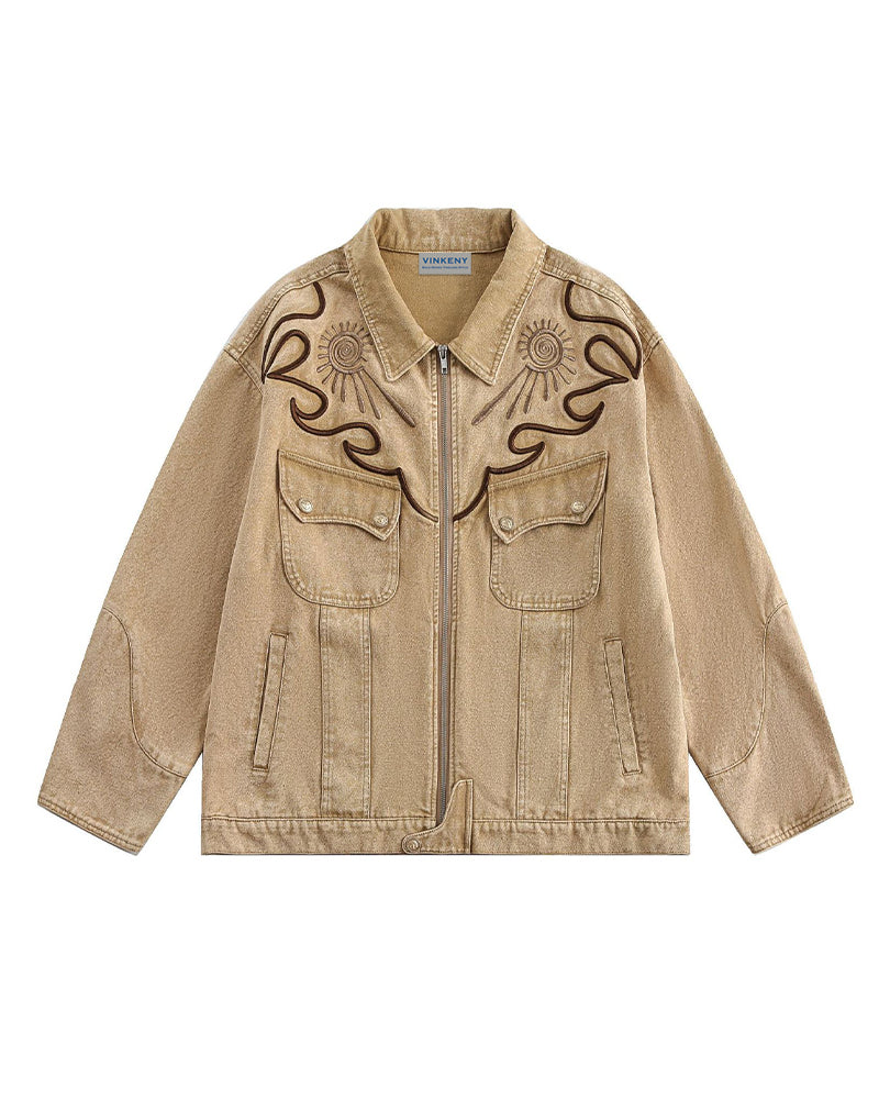 シンプルなデニムジャケット