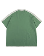 コントラストカラーのステッチワーク半袖