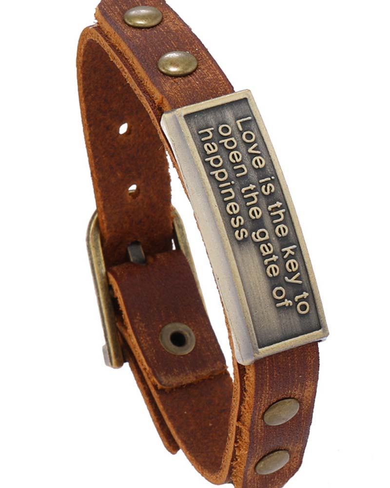 シンプルな多層レザーブレスレット