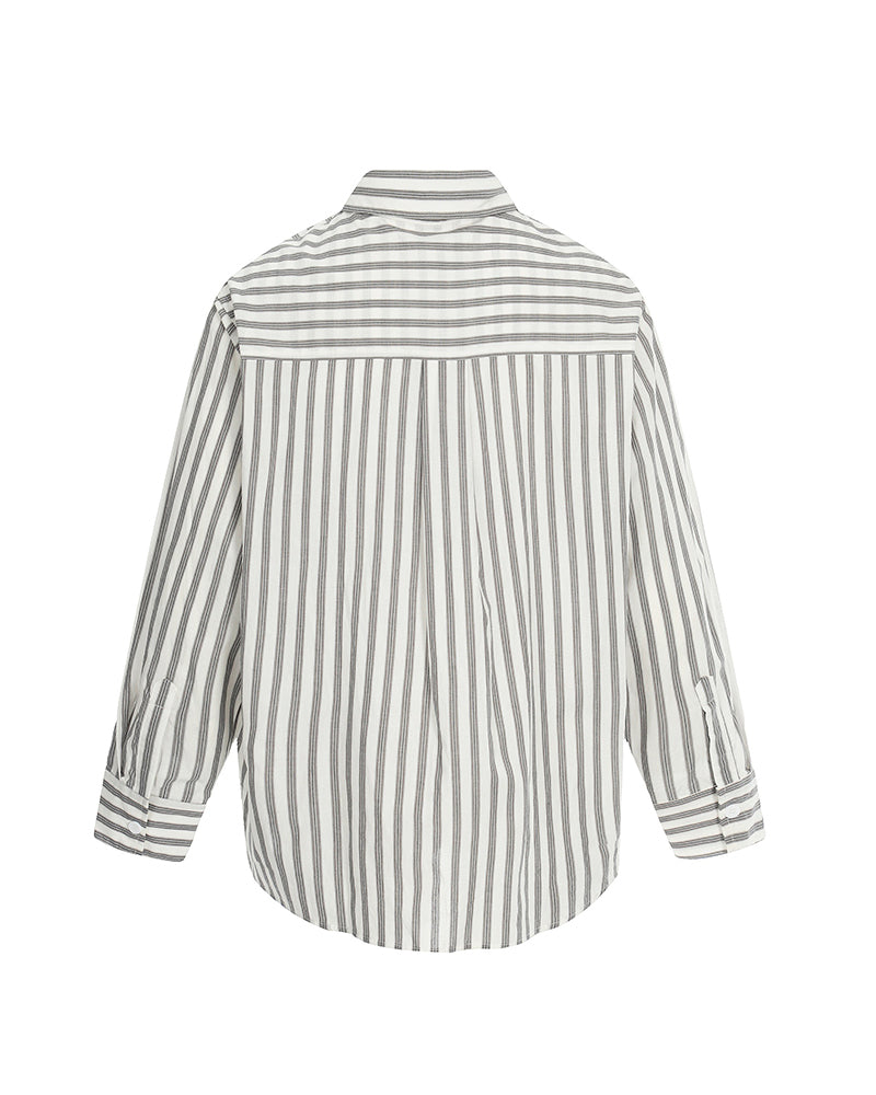 Letter striped long-sleeved shirt