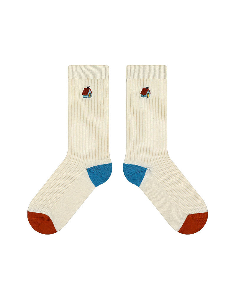 刺繍入り文字ソックス